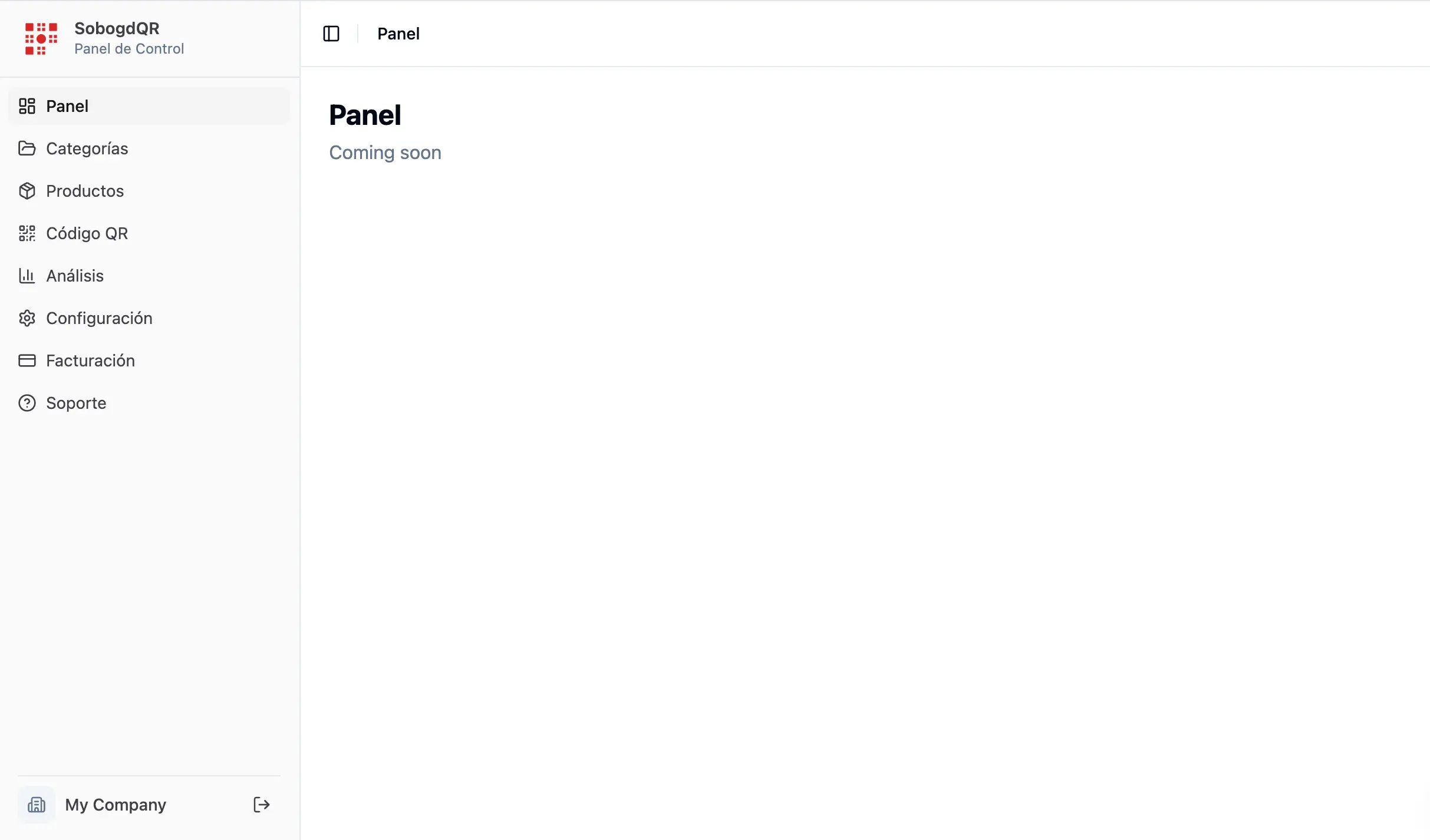 Easy QR menu control panel for cafe management